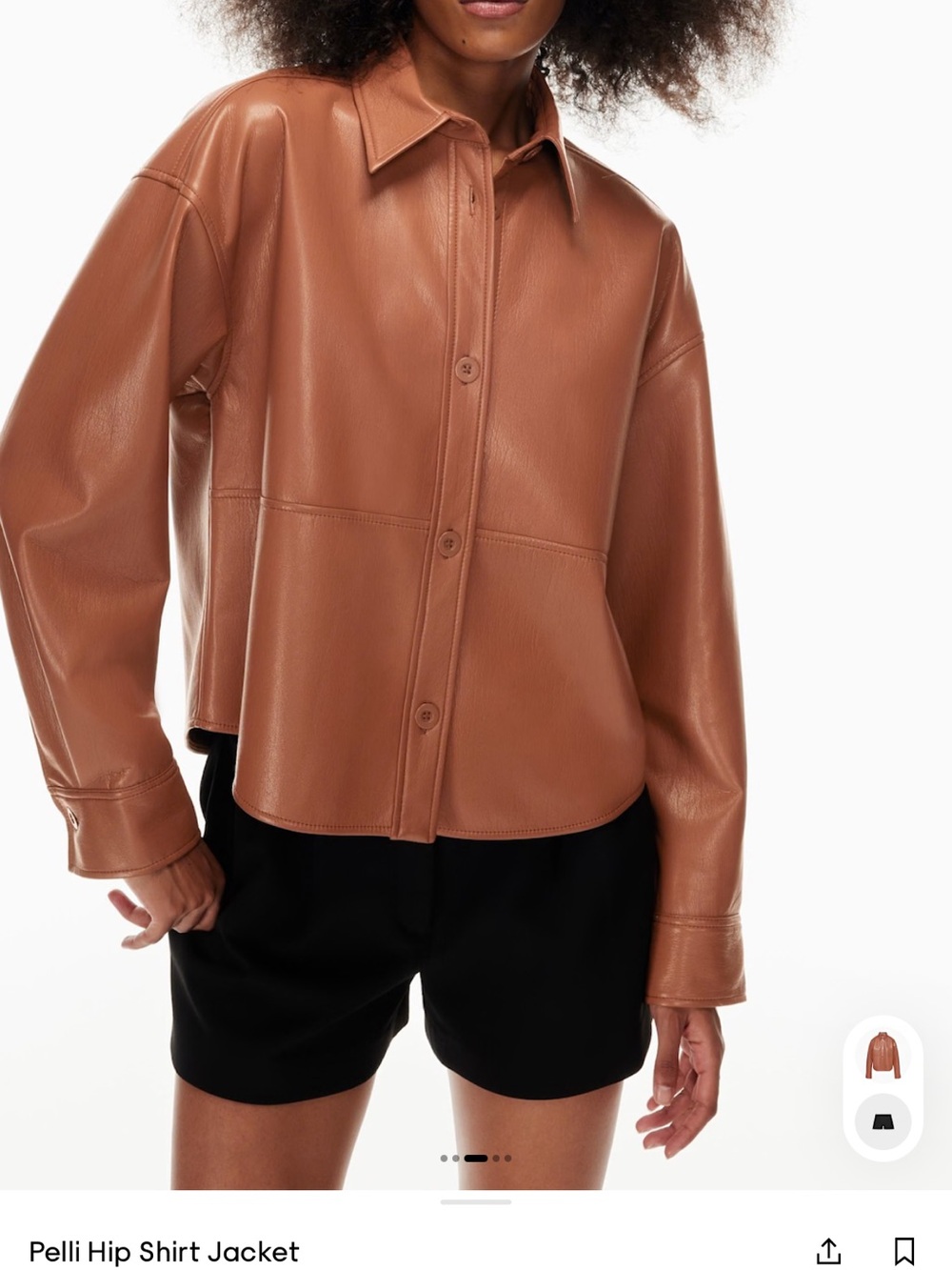 Aritizia Pelli Hip Shirt Jacket, size 2XS
